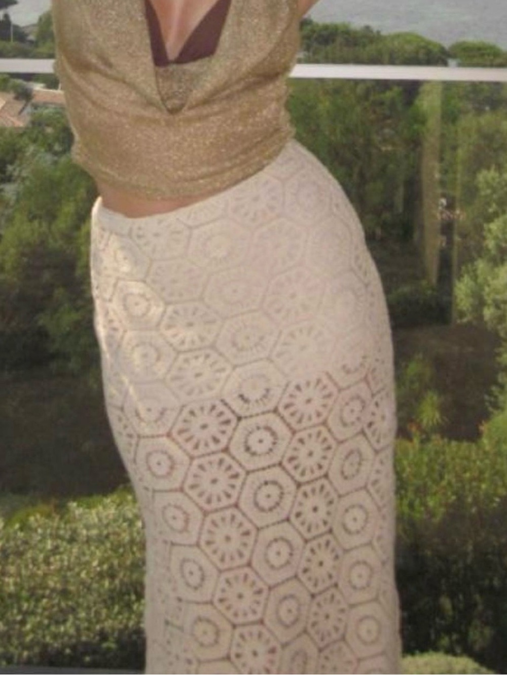 Sundays The Label Cream Crochet Maxi Skirt